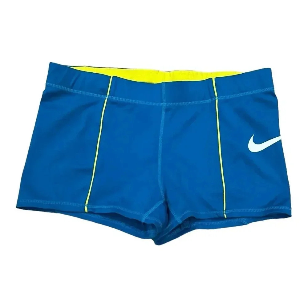 Nike Blue and Neon Dri-fit Bump Shorts M